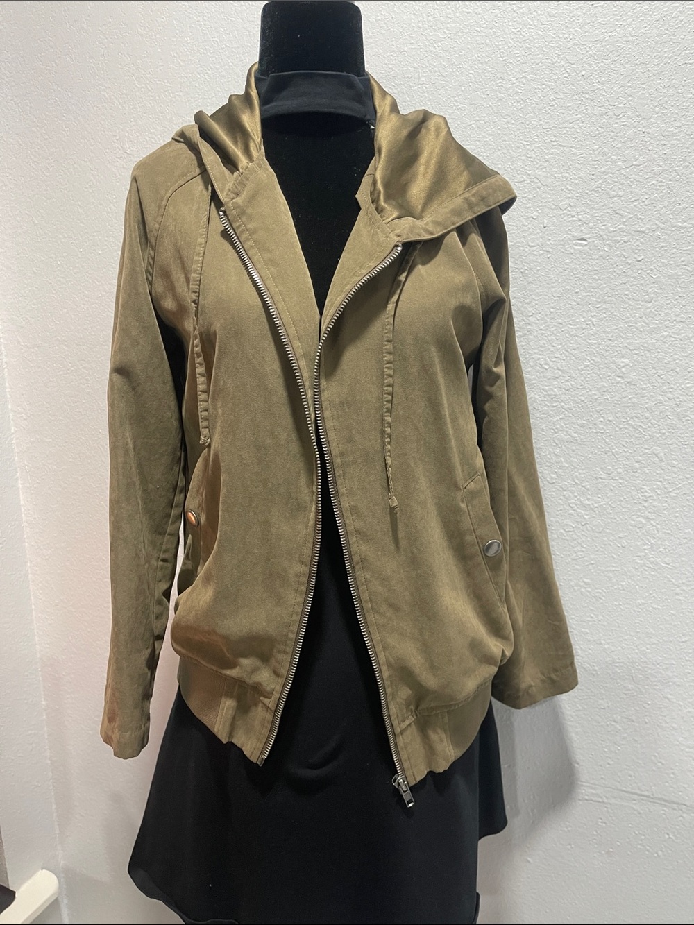 Be Cool Women'Small Bomber Jacket in Green Size Small